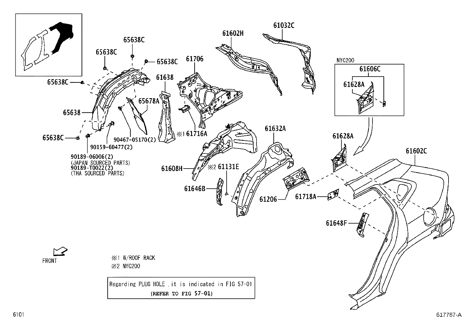 61601-BZ290 PANEL SUB-ASSY, QUARTER, RH product image