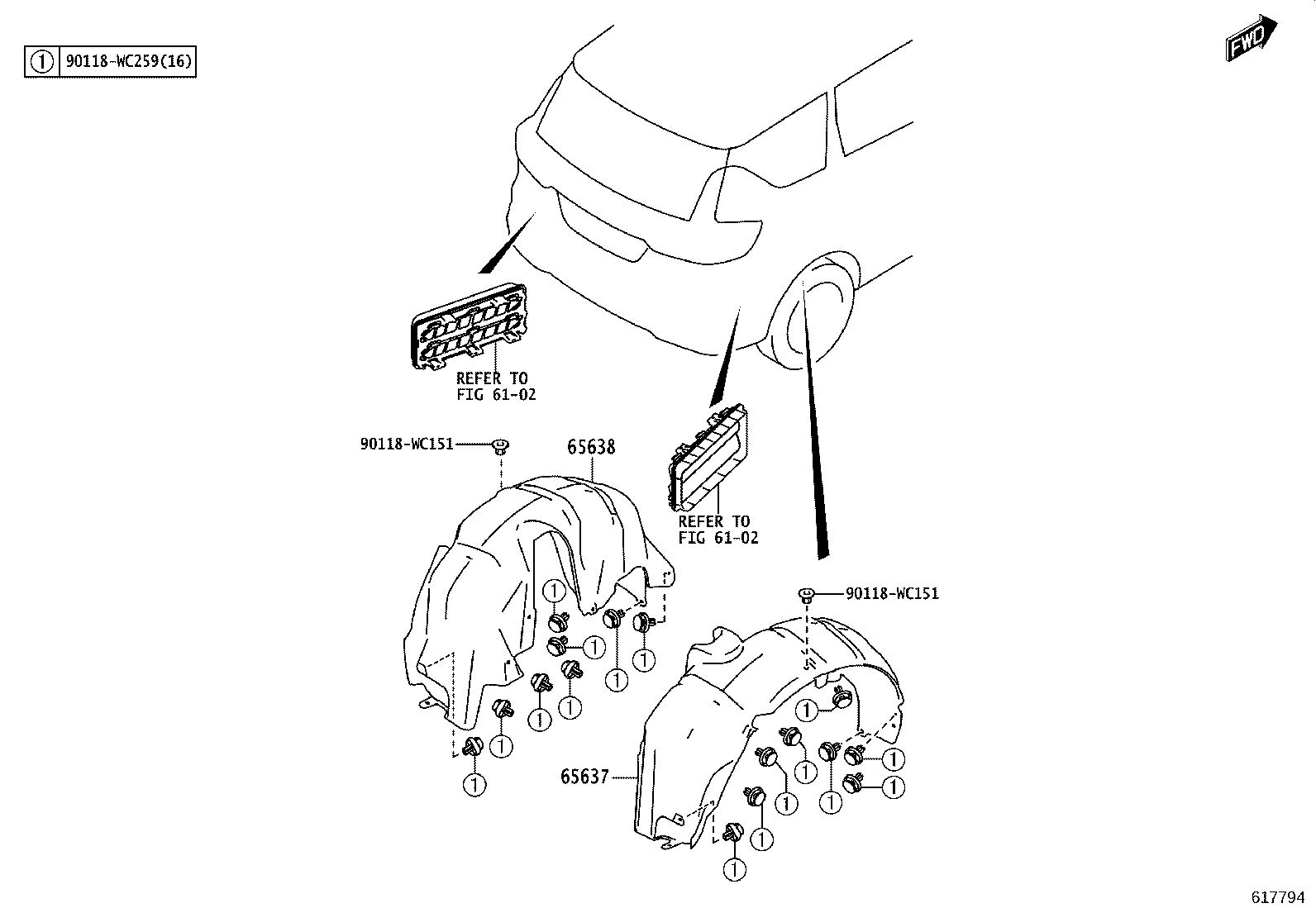 61626-WC007 TROUGH, BACK DOOR OPENING, LH product image