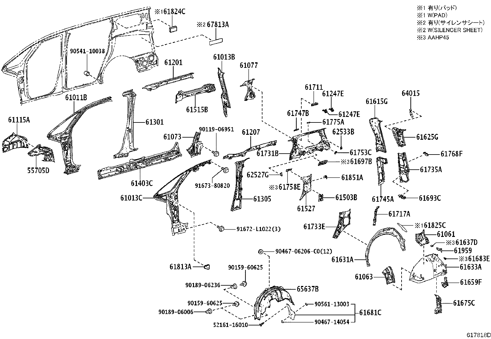 61602-V2010 PANEL SUB-ASSY, QUARTER, OUTER LH product image