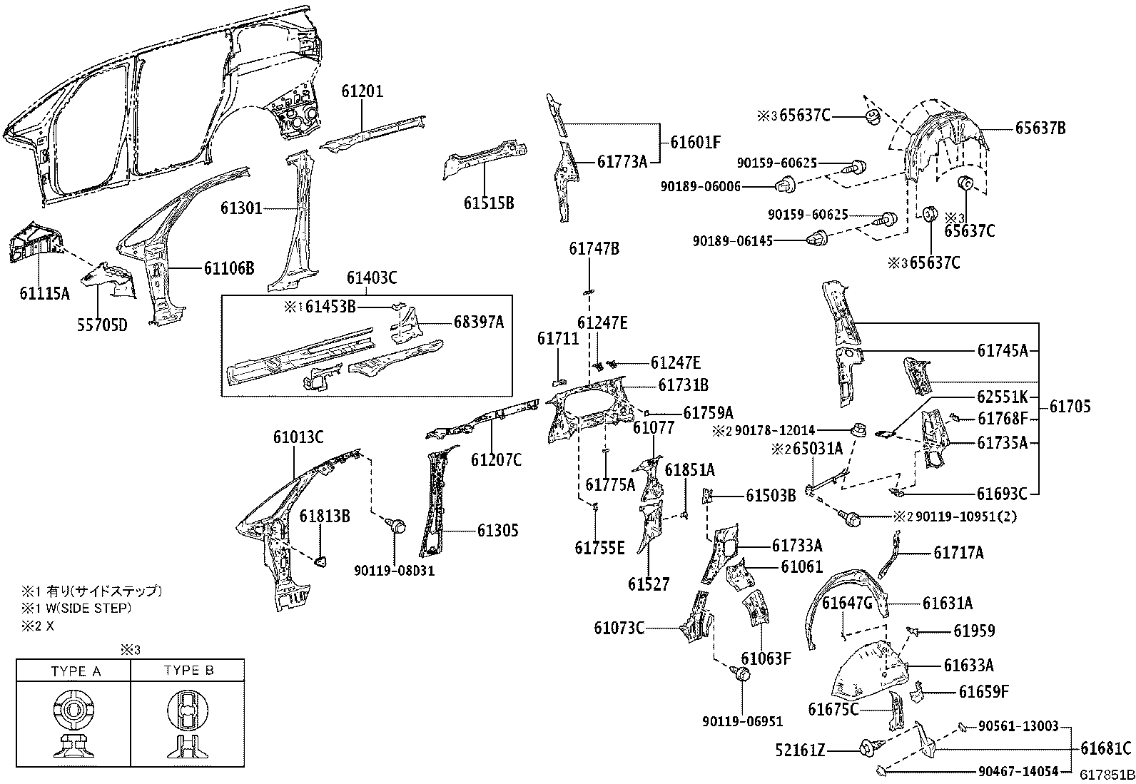 61014-V2010 PANEL SUB-ASSY, SIDE, INNER LH product image