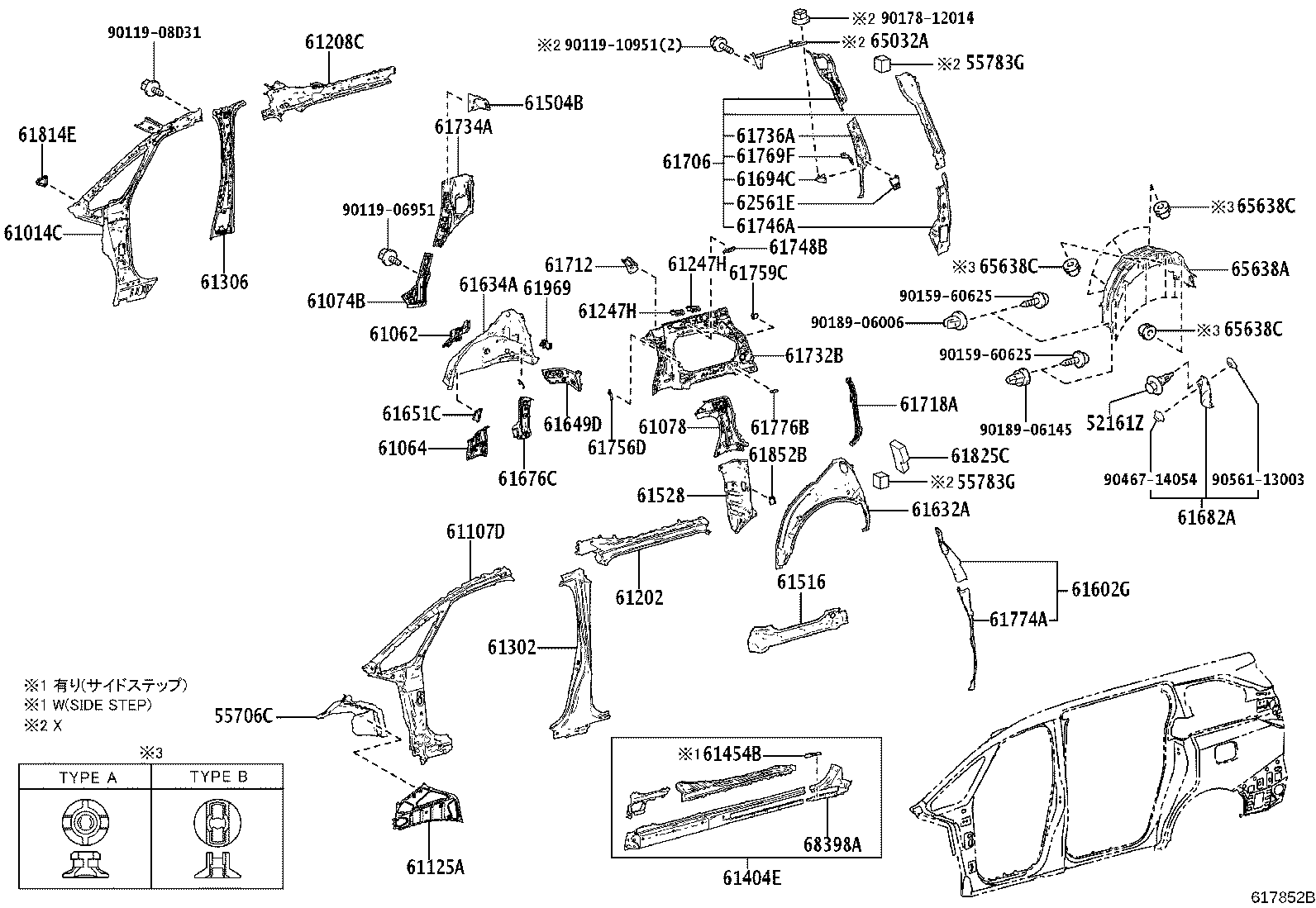 61014-V2010 PANEL SUB-ASSY, SIDE, INNER LH product image