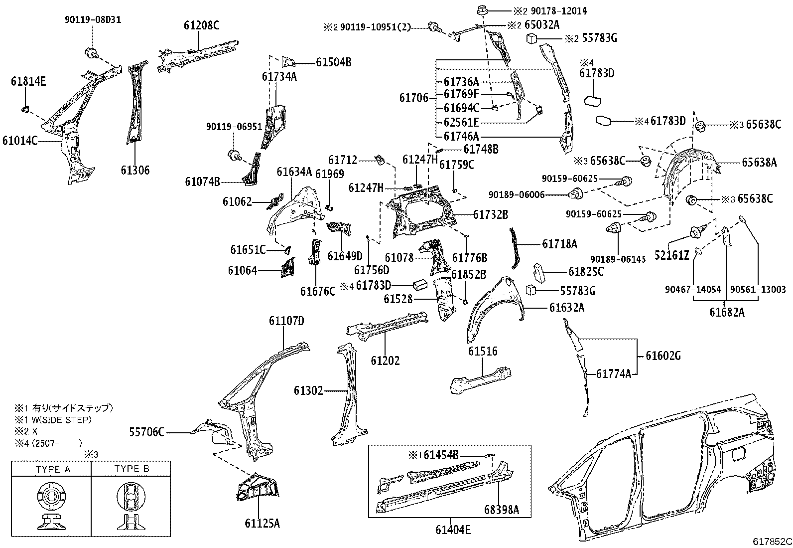 61014-V2010 PANEL SUB-ASSY, SIDE, INNER LH product image