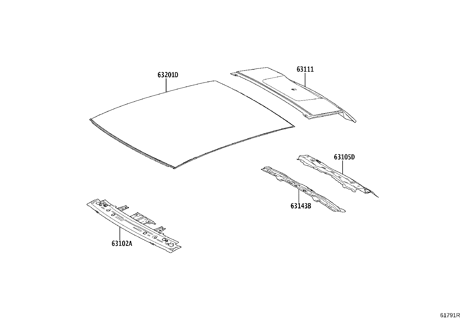 63113-F4010 PANEL, ROOF product image