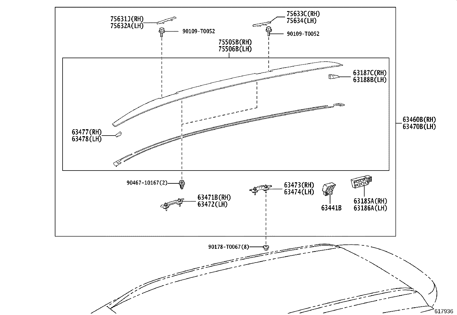 63142-K1010 REINFORCEMENT, ROOF PANEL, NO.2 product image