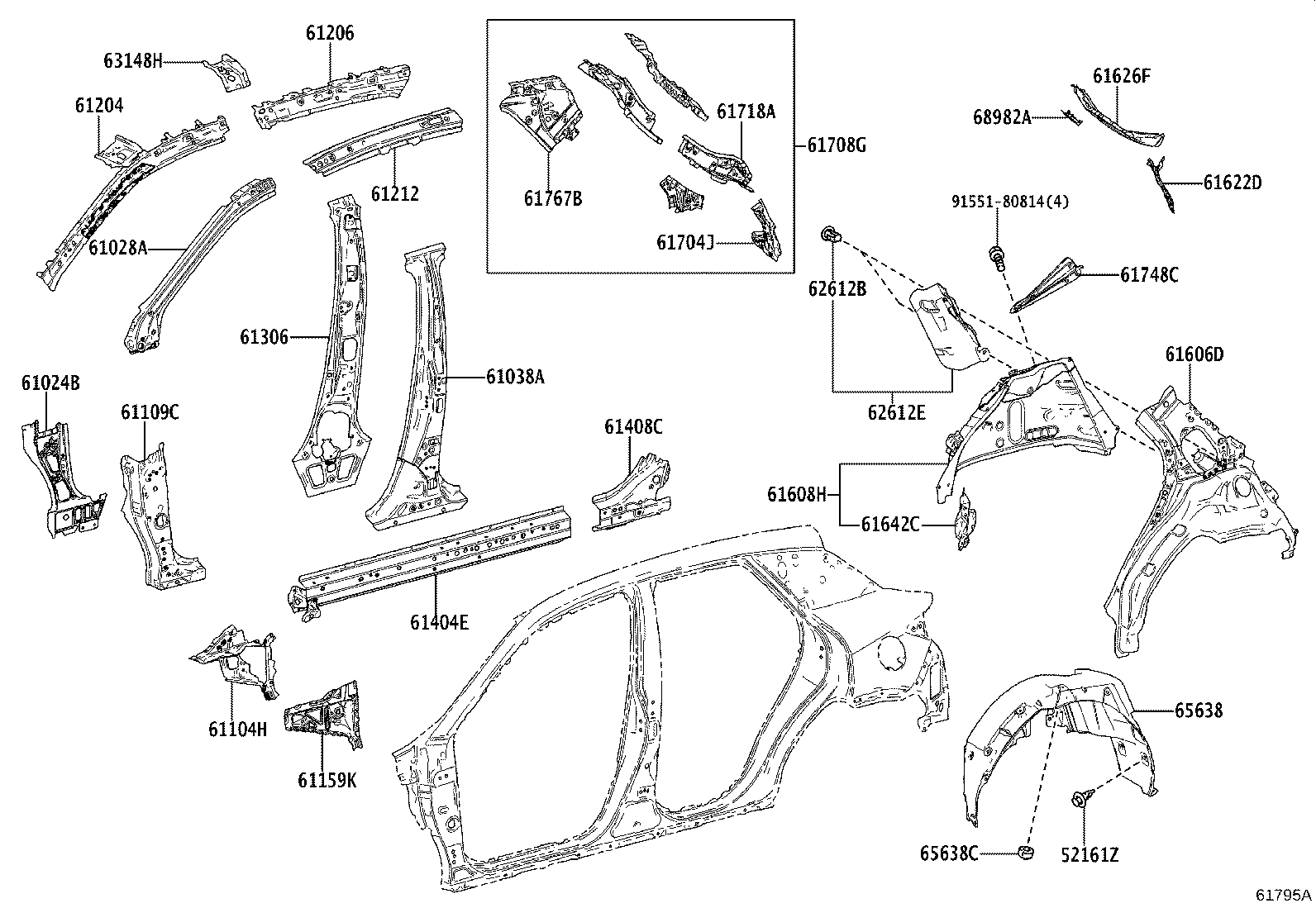 61027-52905 PILLAR SUB-ASSY, FRONT BODY, OUTER RH product image