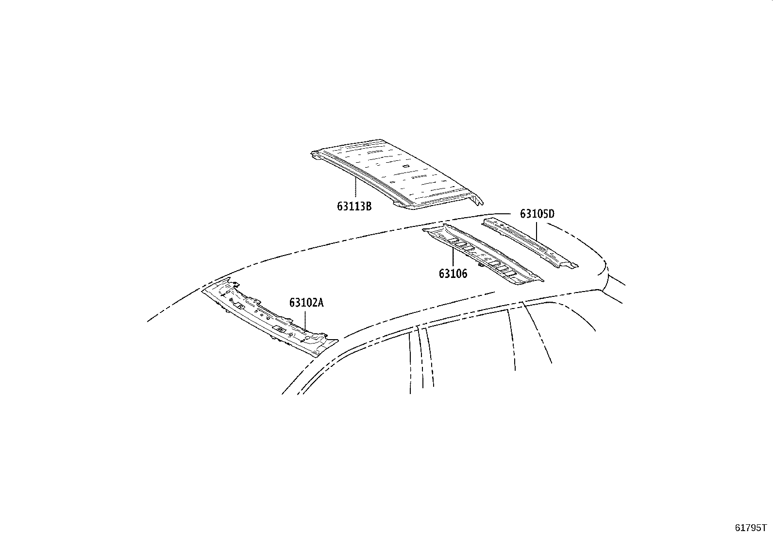 63185-0A080 BRACKET, ROOF RACK, FRONT RH product image