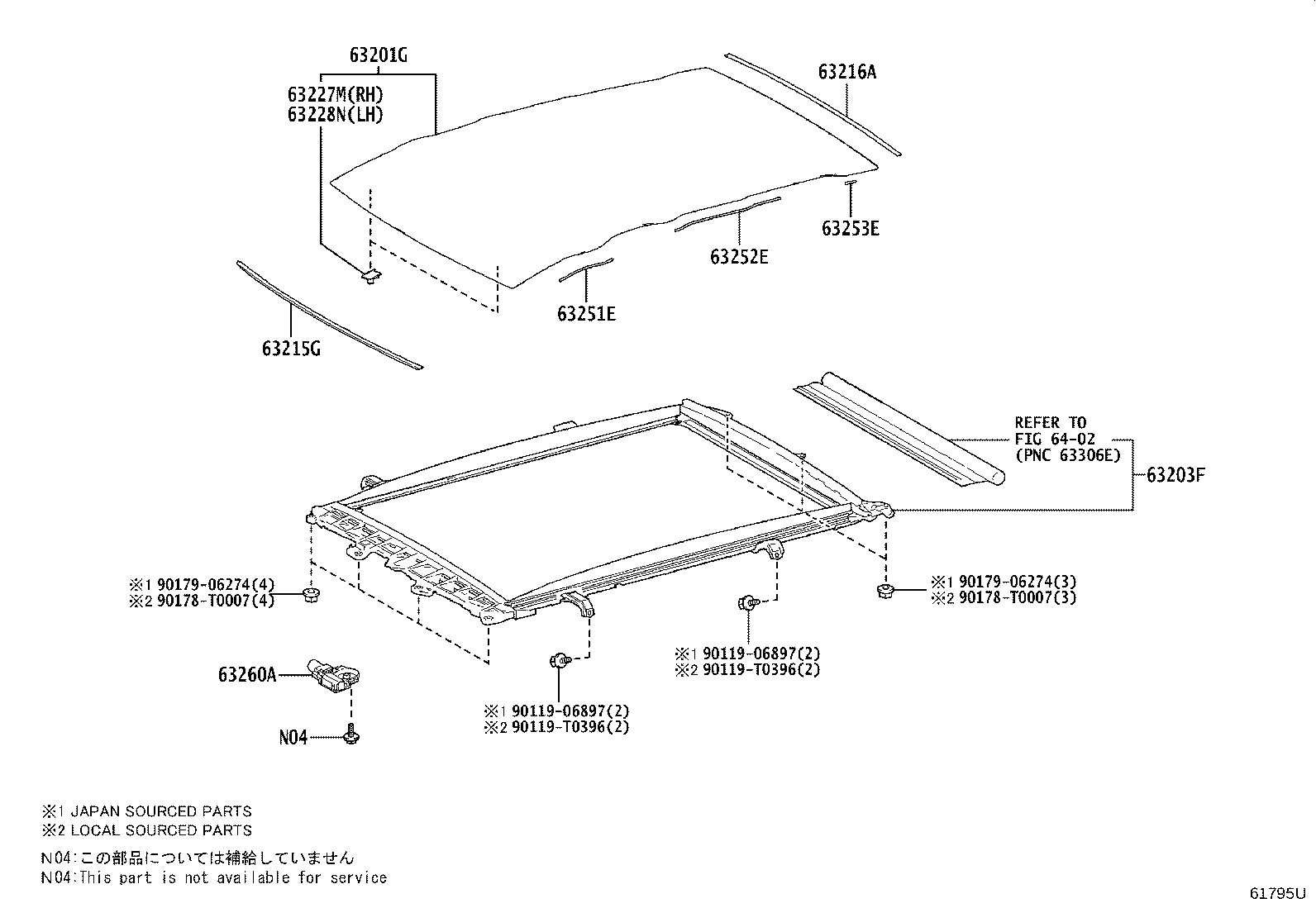 63185-0A080 BRACKET, ROOF RACK, FRONT RH product image