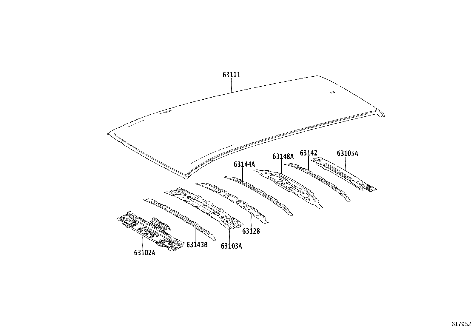63111-30B90 PANEL, ROOF product image