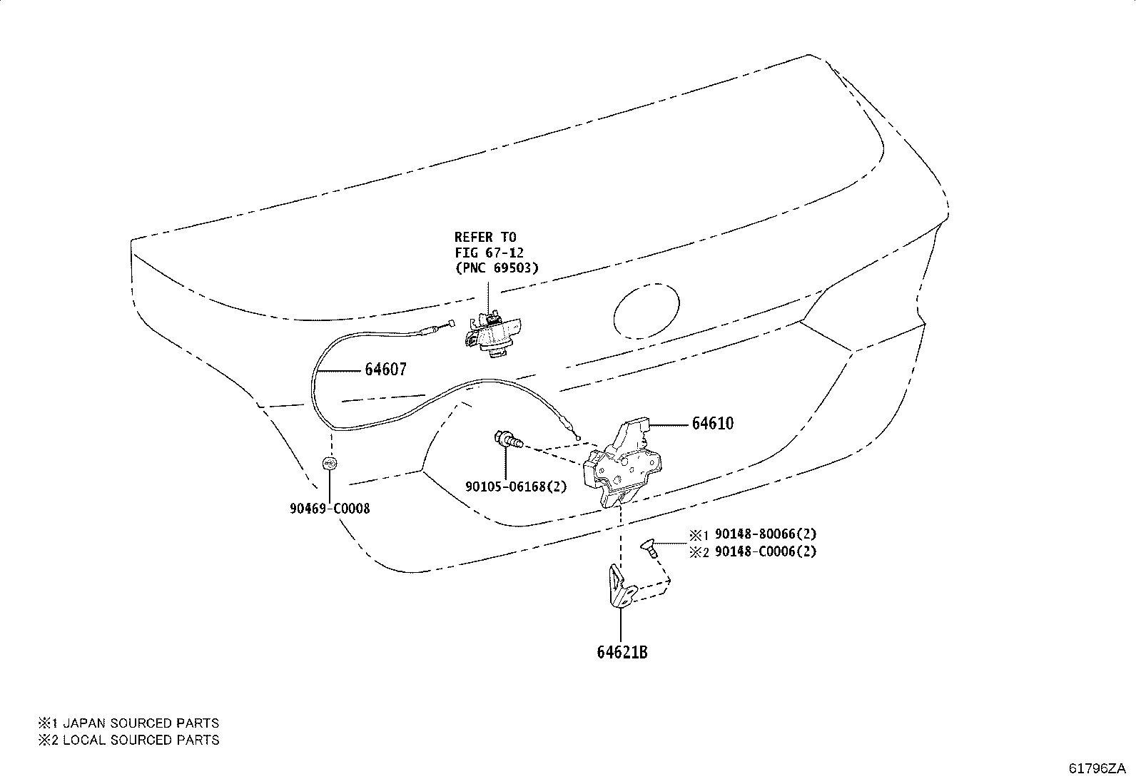 64571-06150 COVER, LUGGAGE COMPARTMENT DOOR HINGE product image