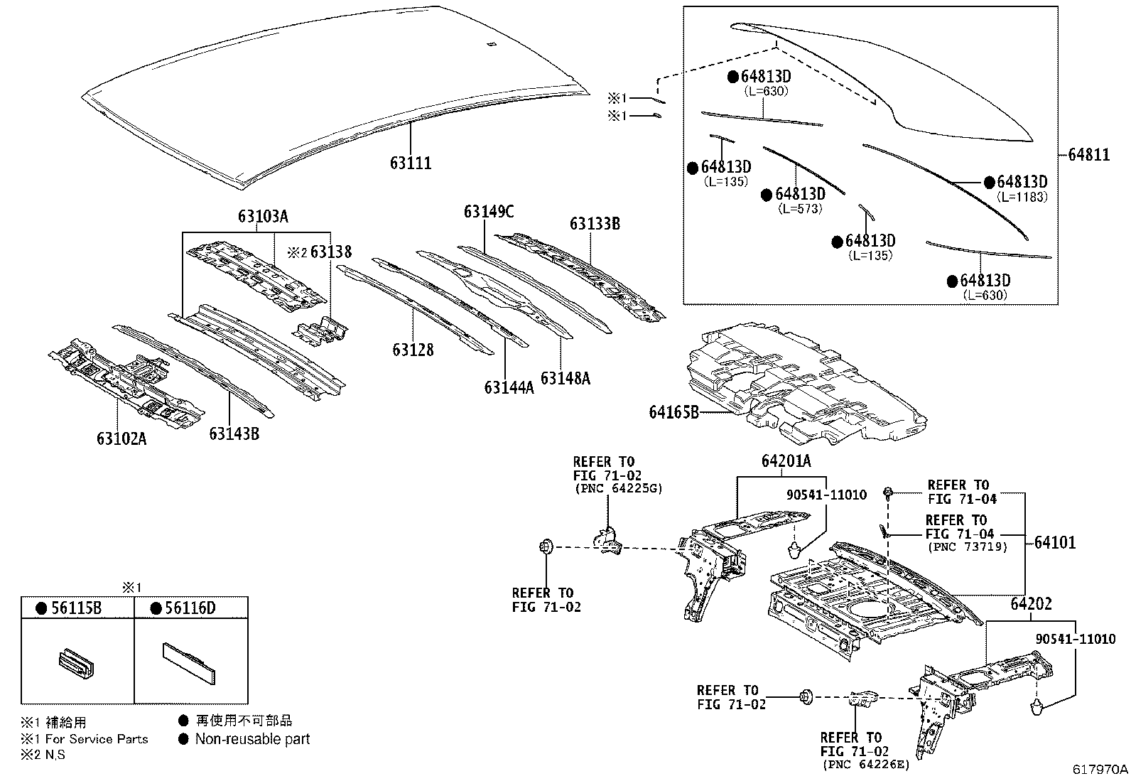Toyota 63202-06121-B1 RAIL SUB-ASSY, SLIDE ROOF