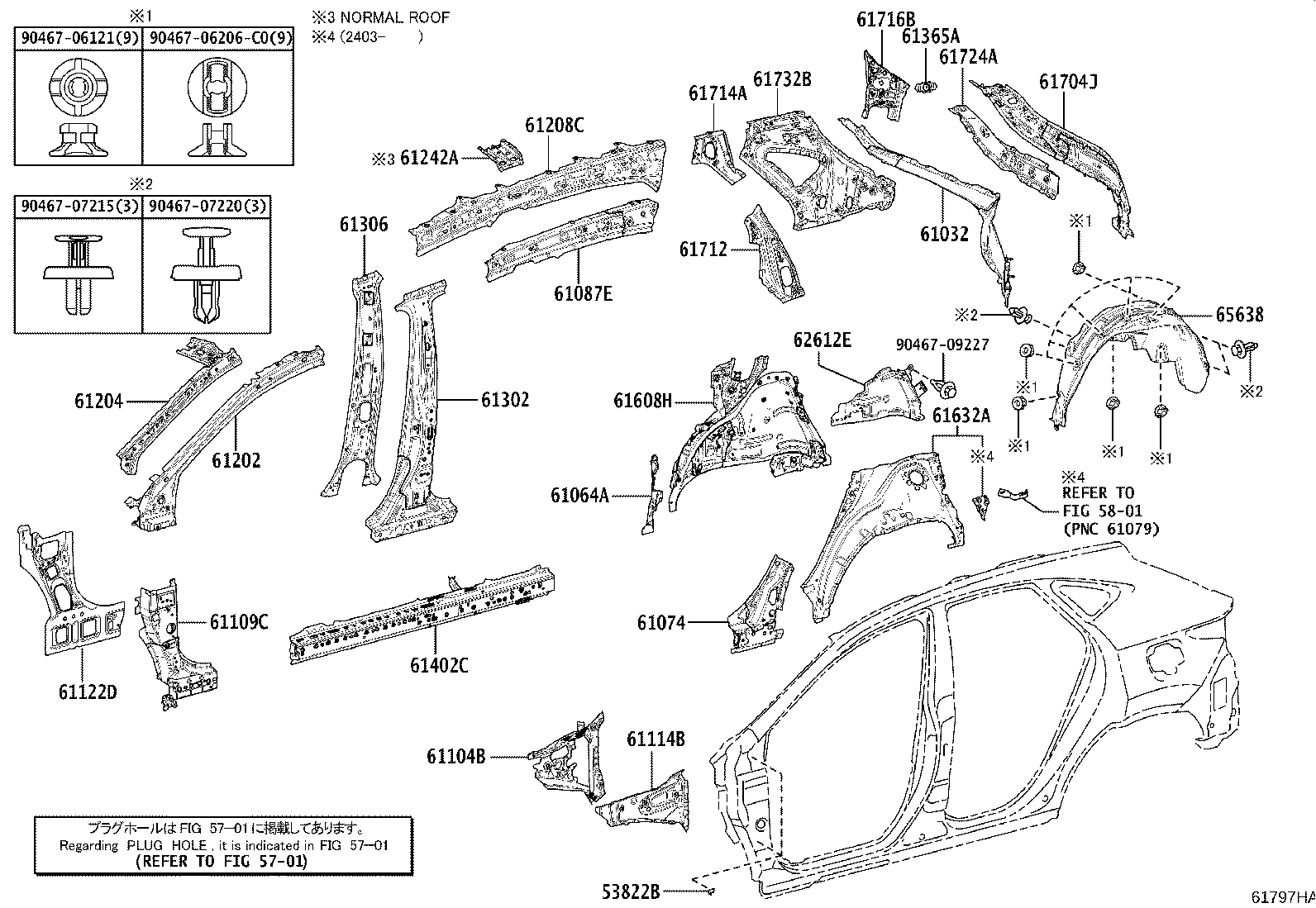 61631-78030 PANEL, QUARTER WHEEL HOUSE, OUTER RH product image