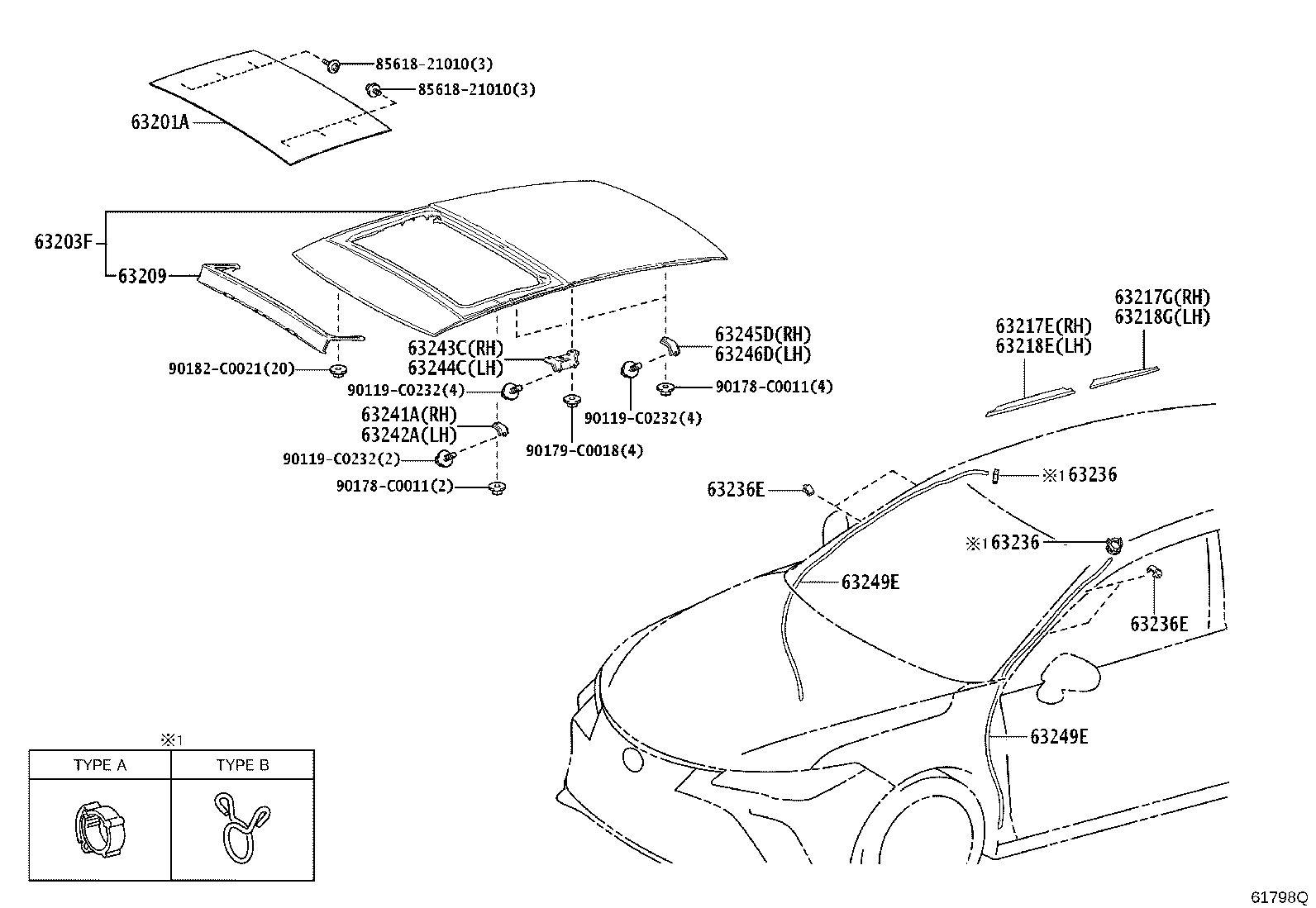 63201-07060 PANEL SUB-ASSY, SLIDING ROOF OR REMOVABLE ROOF product image