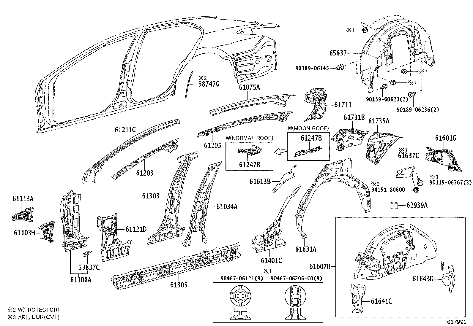 61601-33480 PANEL, QUARTER, RH product image