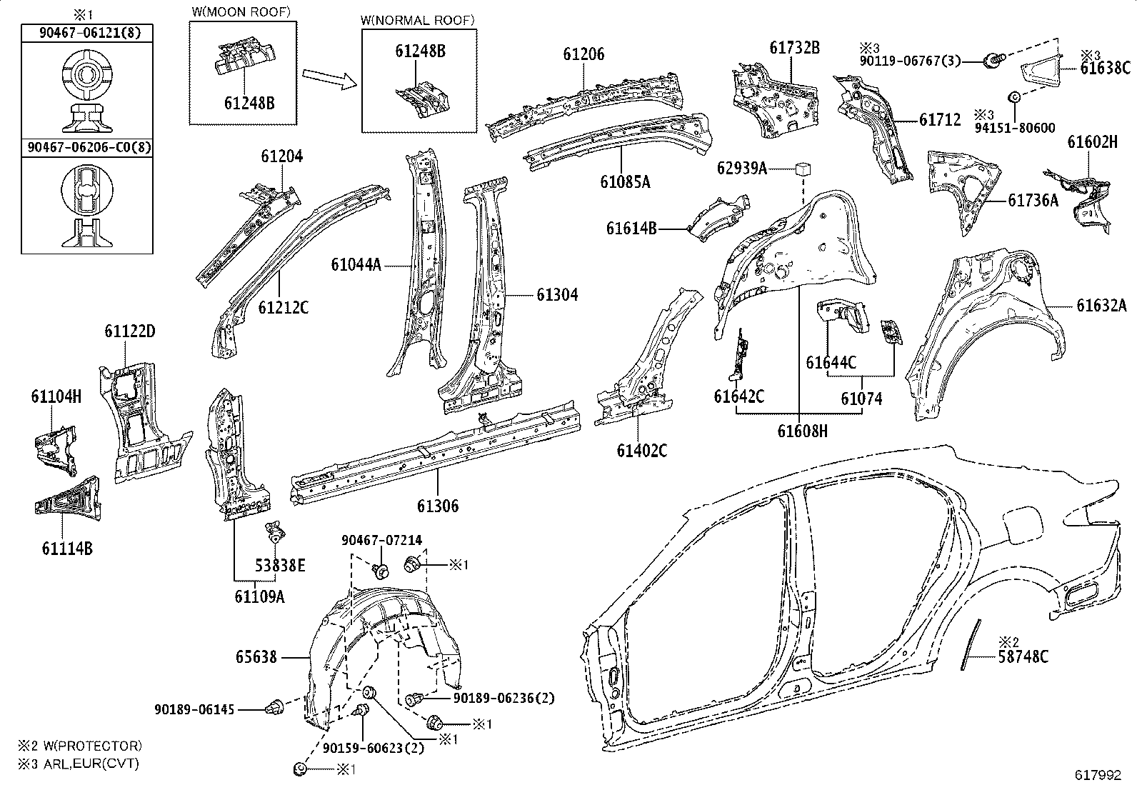 61601-33480 PANEL, QUARTER, RH product image