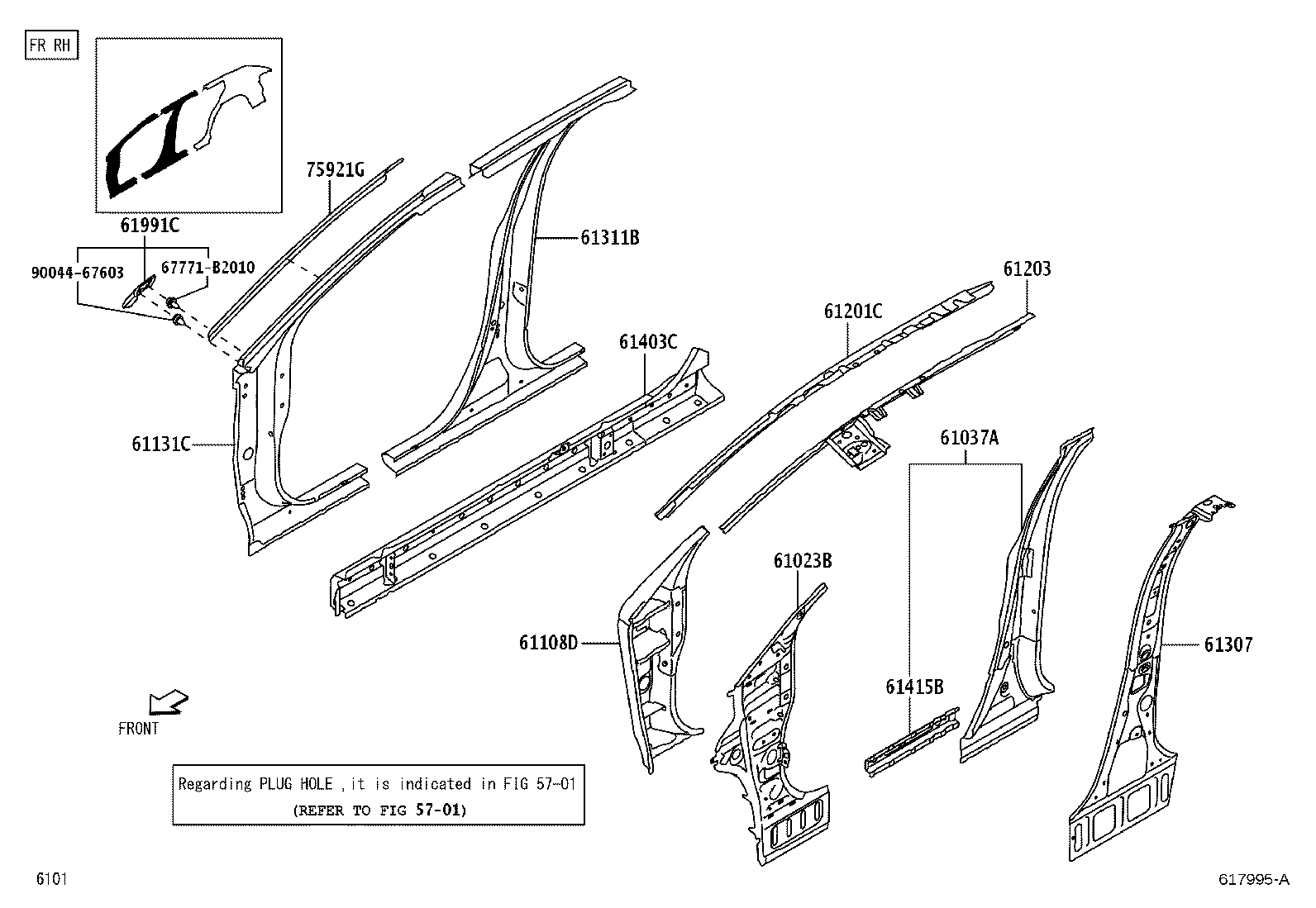 65638-BZ260 LINER, REAR WHEEL HOUSE, LH product image
