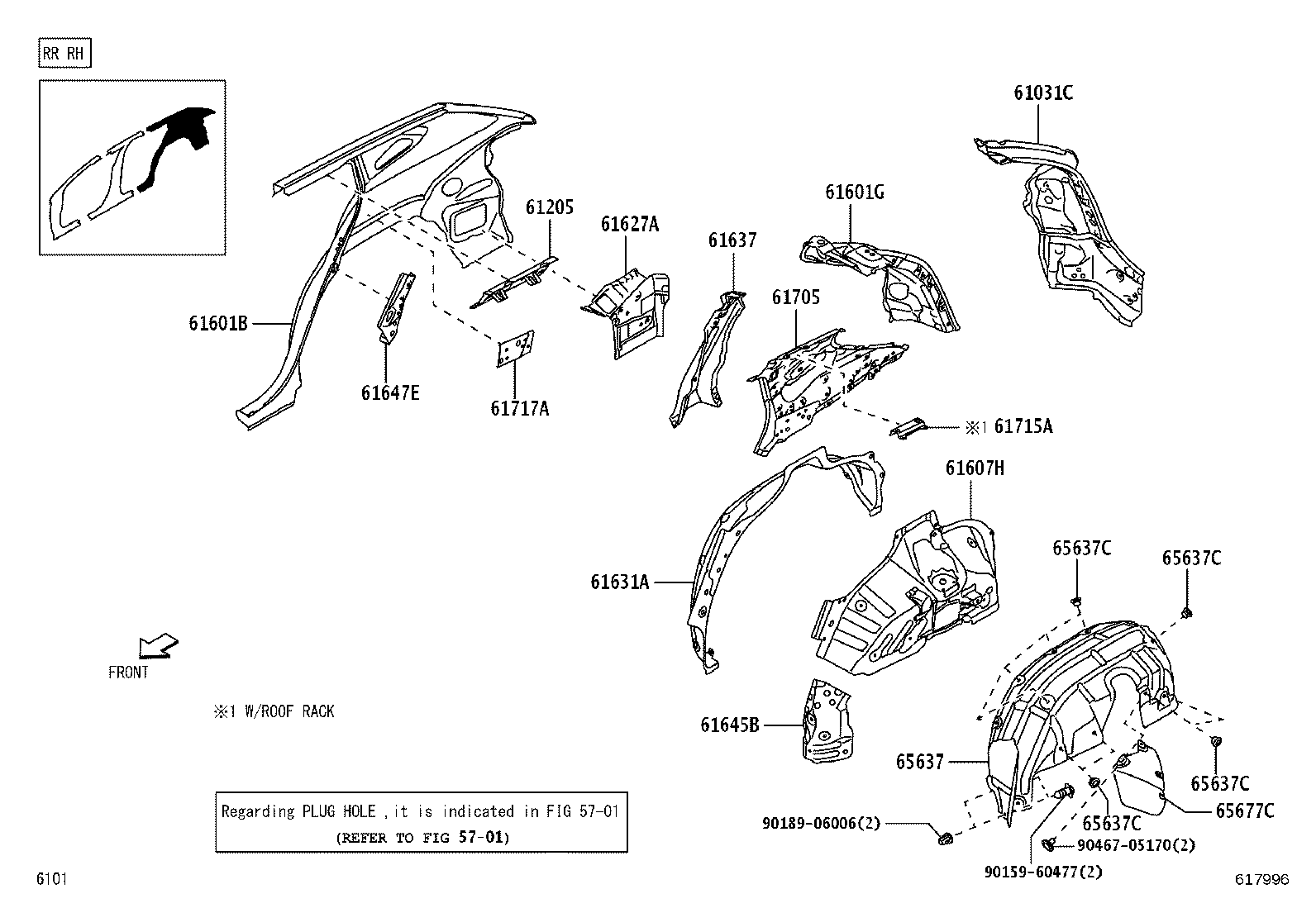 65638-BZ260 LINER, REAR WHEEL HOUSE, LH product image