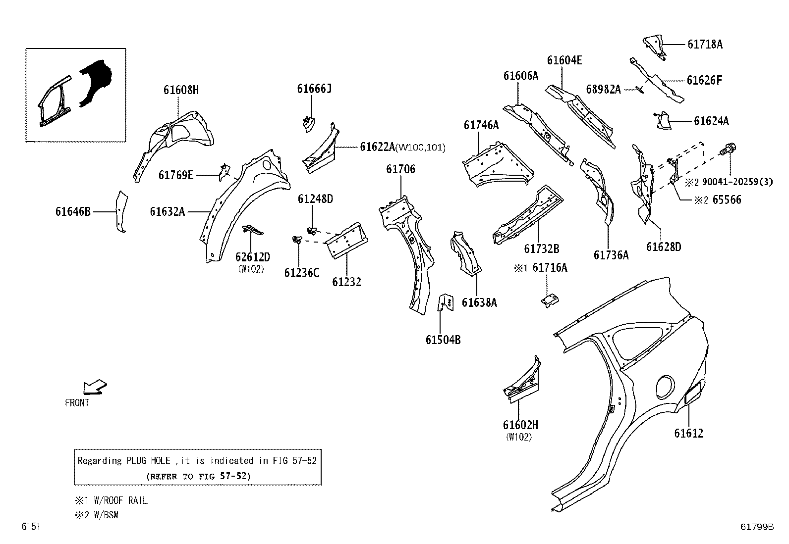 61311-BZ360 PILLAR, CENTER BODY, OUTER RH product image