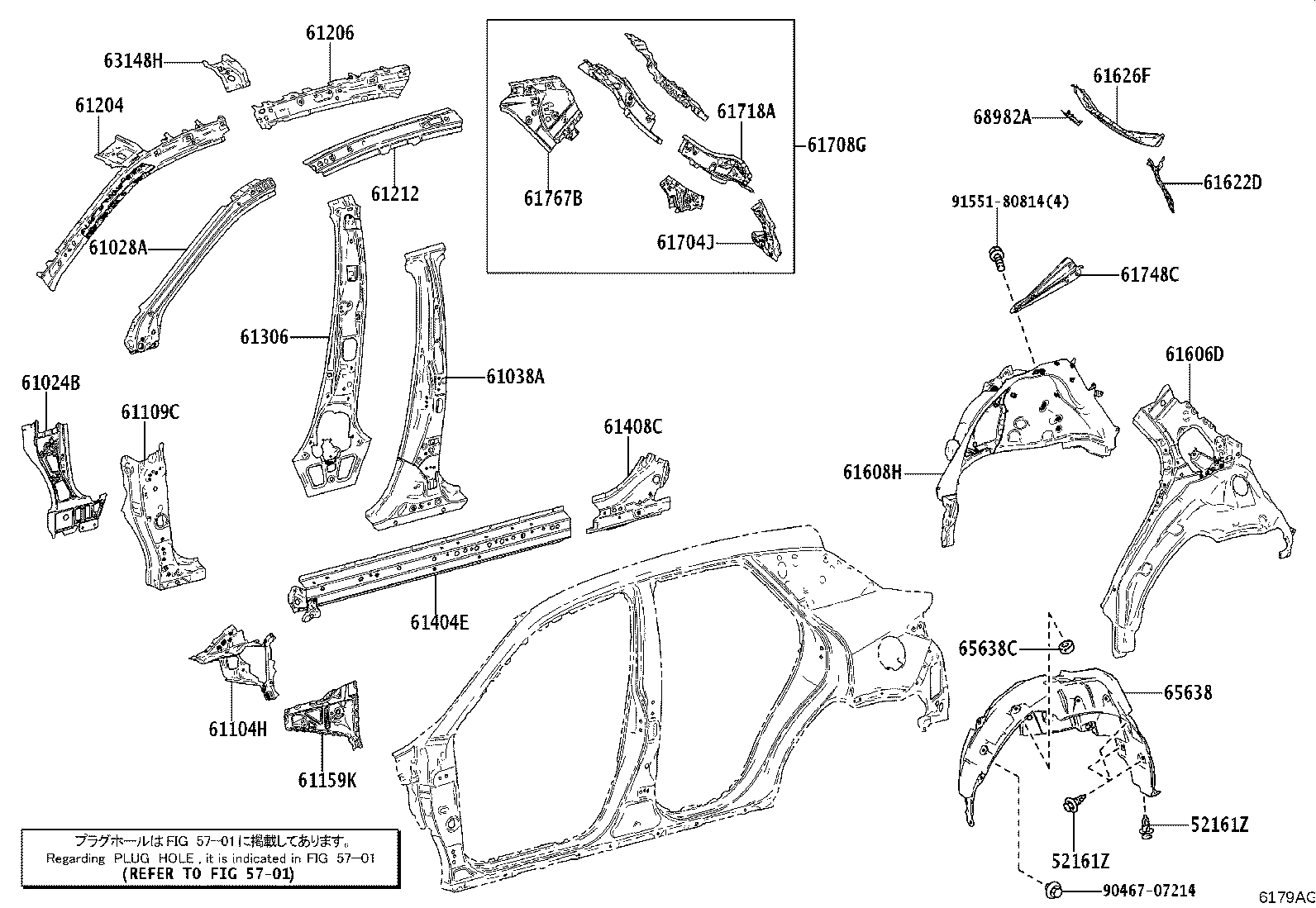 65638-52080 LINER, REAR WHEEL HOUSE, LH product image