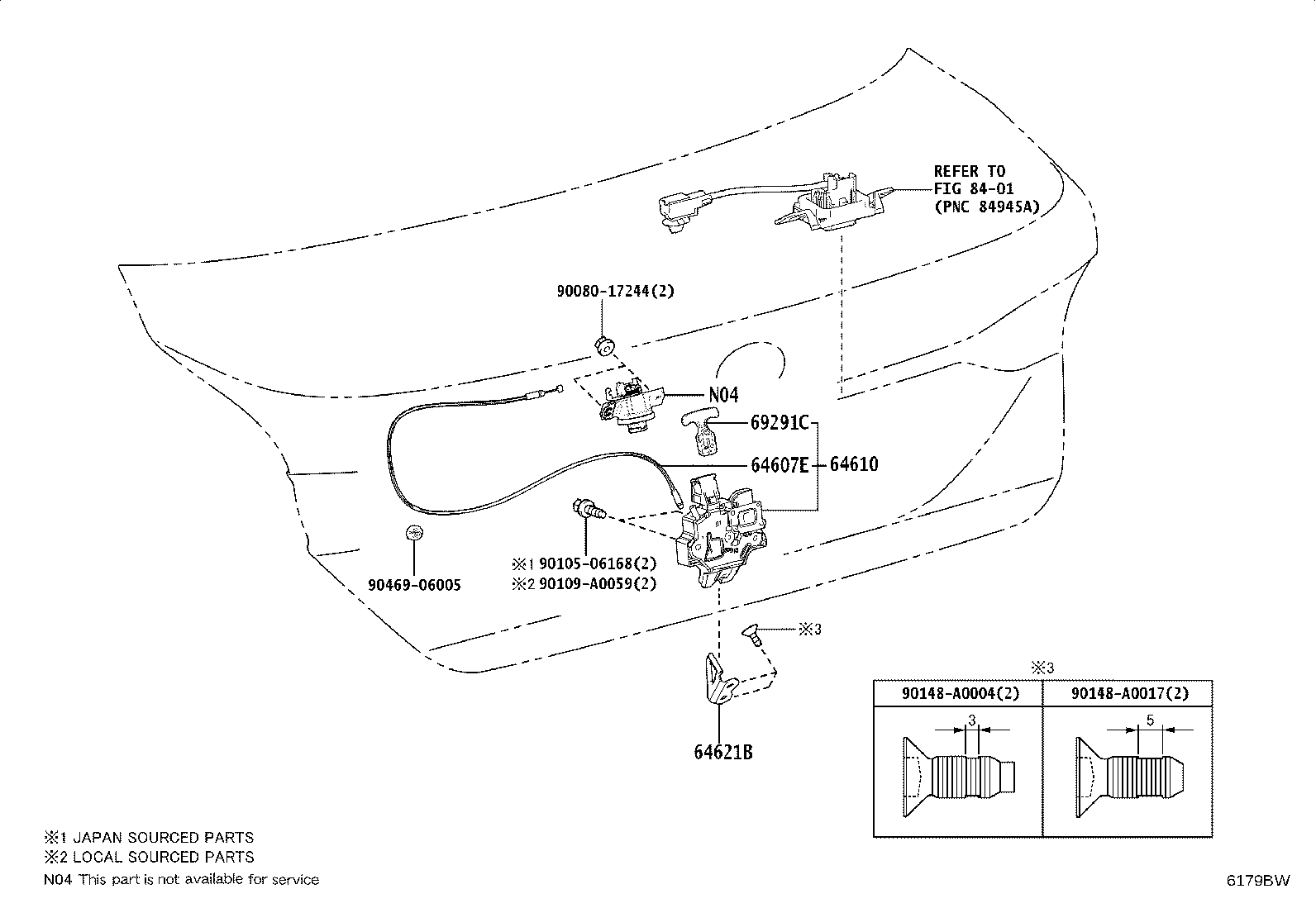 64401-07210 PANEL SUB-ASSY, LUGGAGE COMPARTMENT DOOR product image