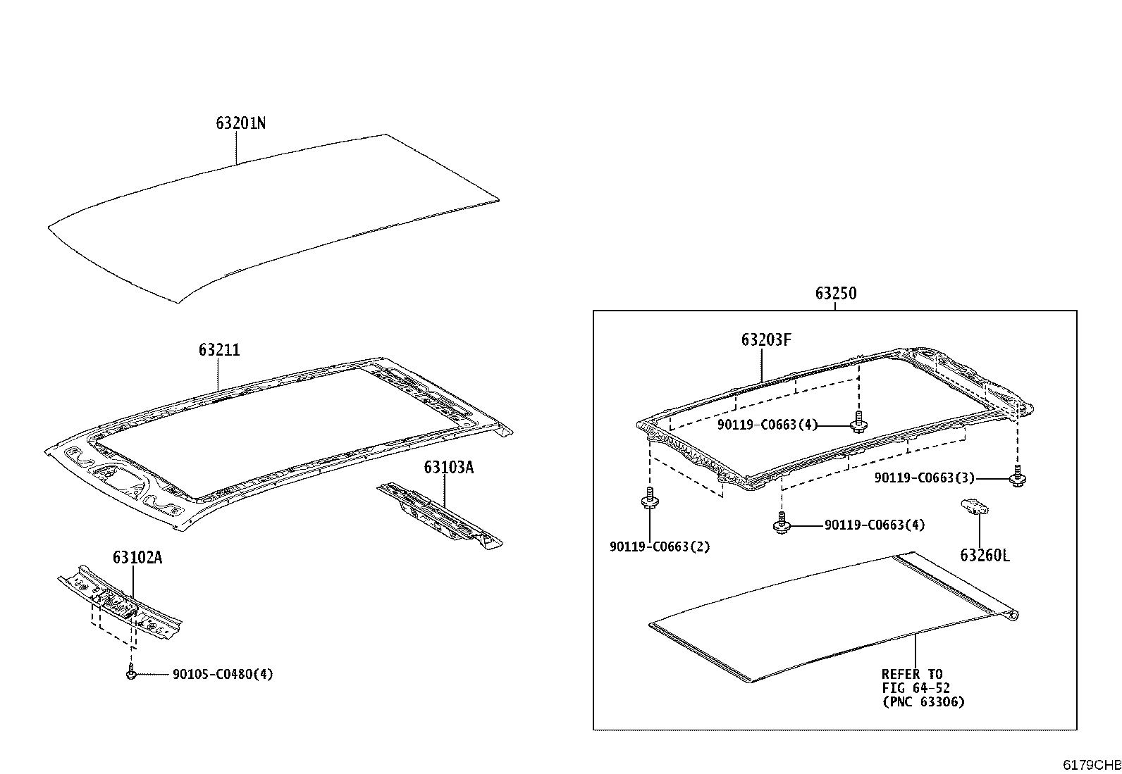 63203-YL021 HOUSING SUB-ASSY, SLIDING ROOF product image