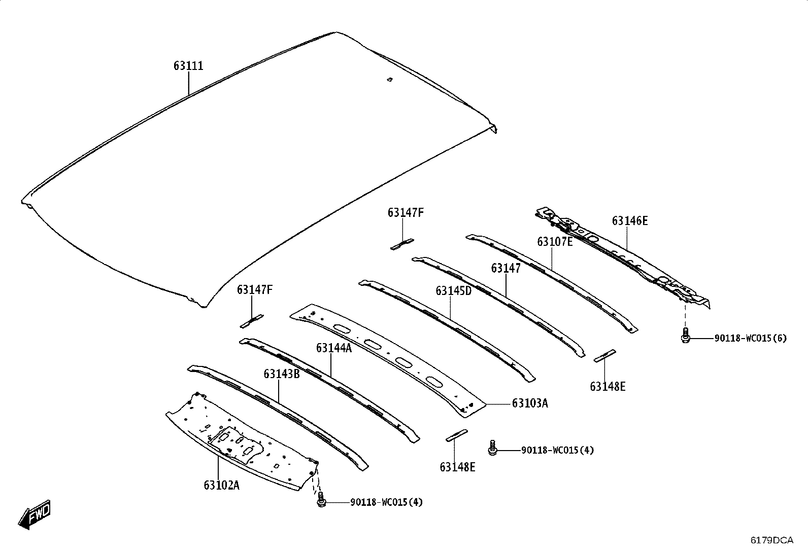 63111-WC012 PANEL, ROOF product image