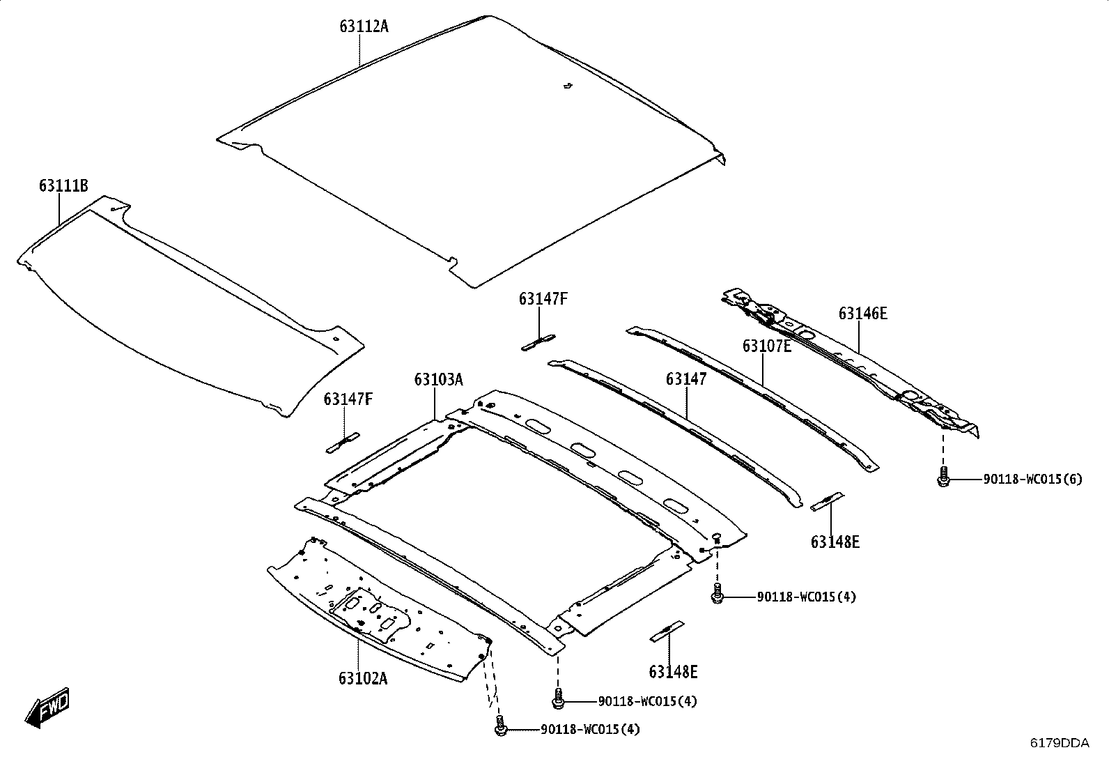 63111-WC012 PANEL, ROOF product image