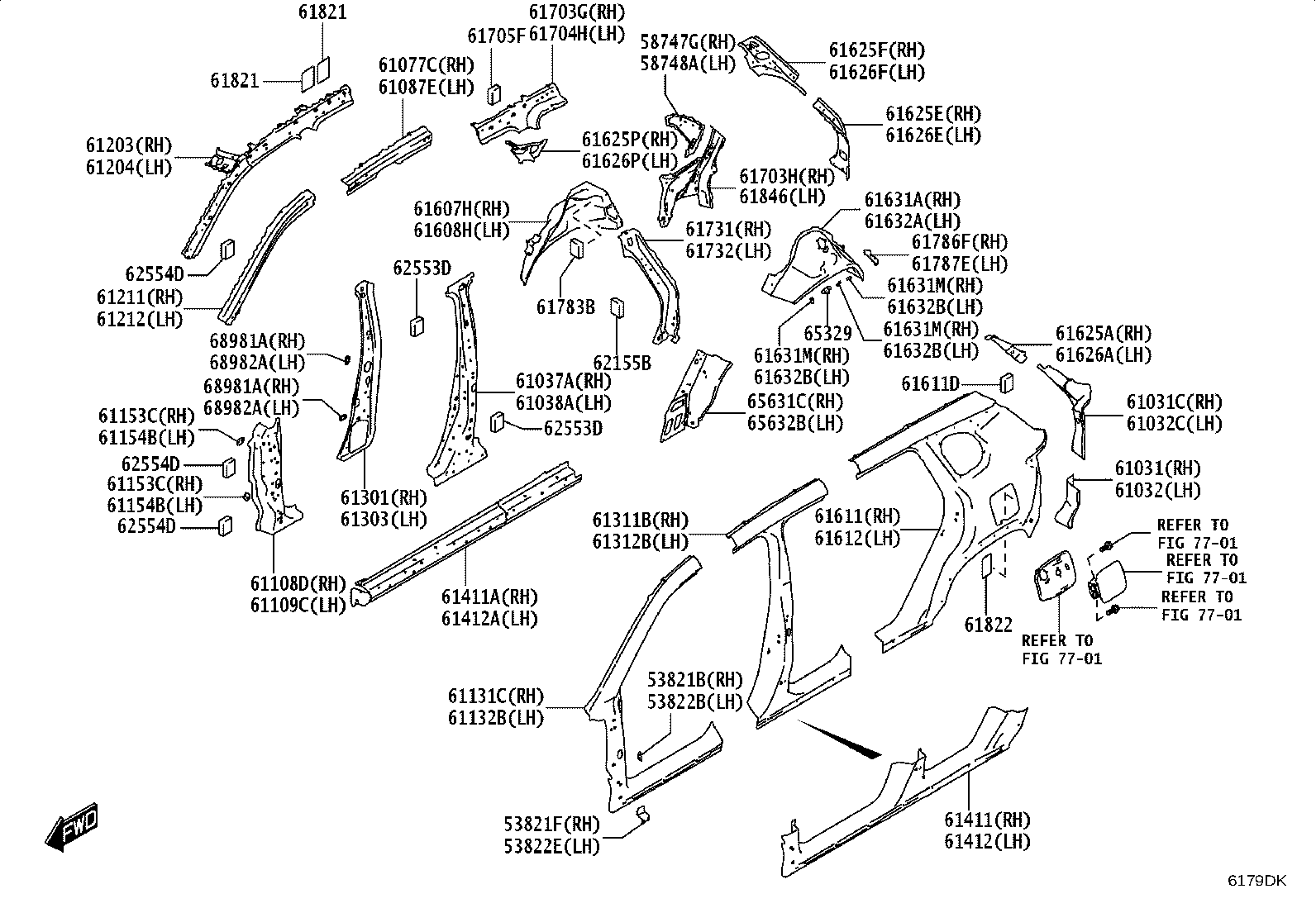61631-WC008 PANEL, QUARTER WHEEL HOUSE, OUTER RH product image