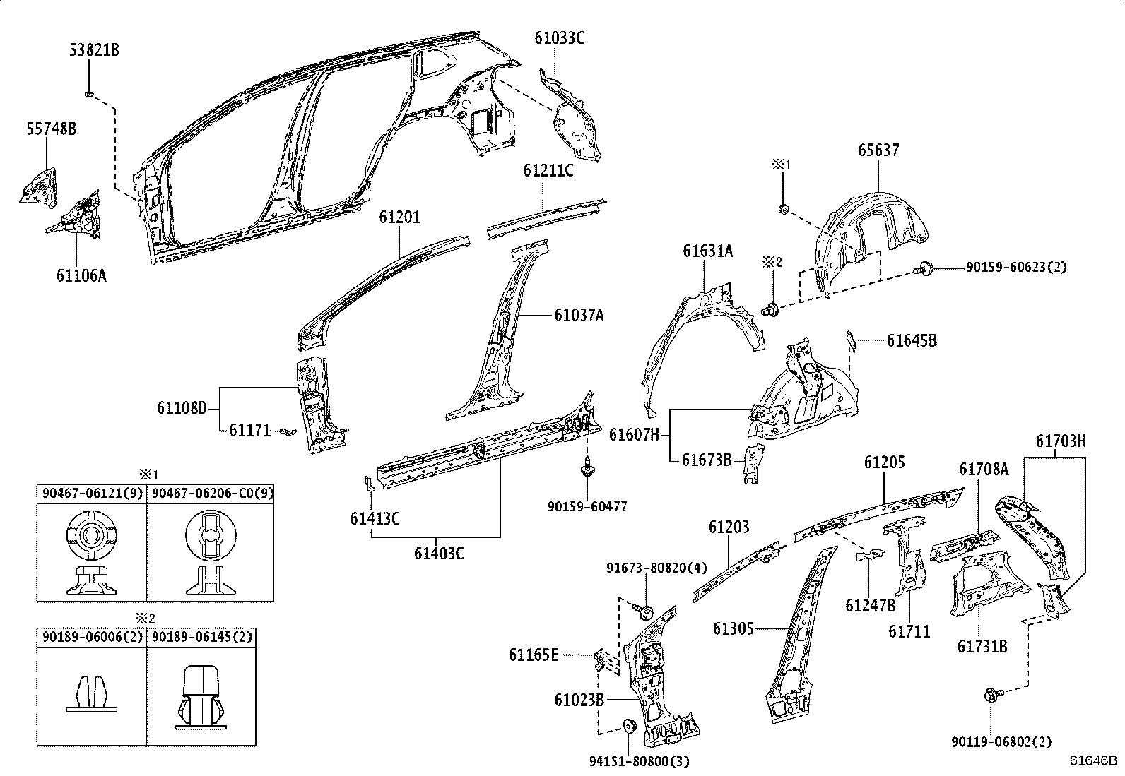 65638-16020 LINER, REAR WHEEL HOUSE, LH product image