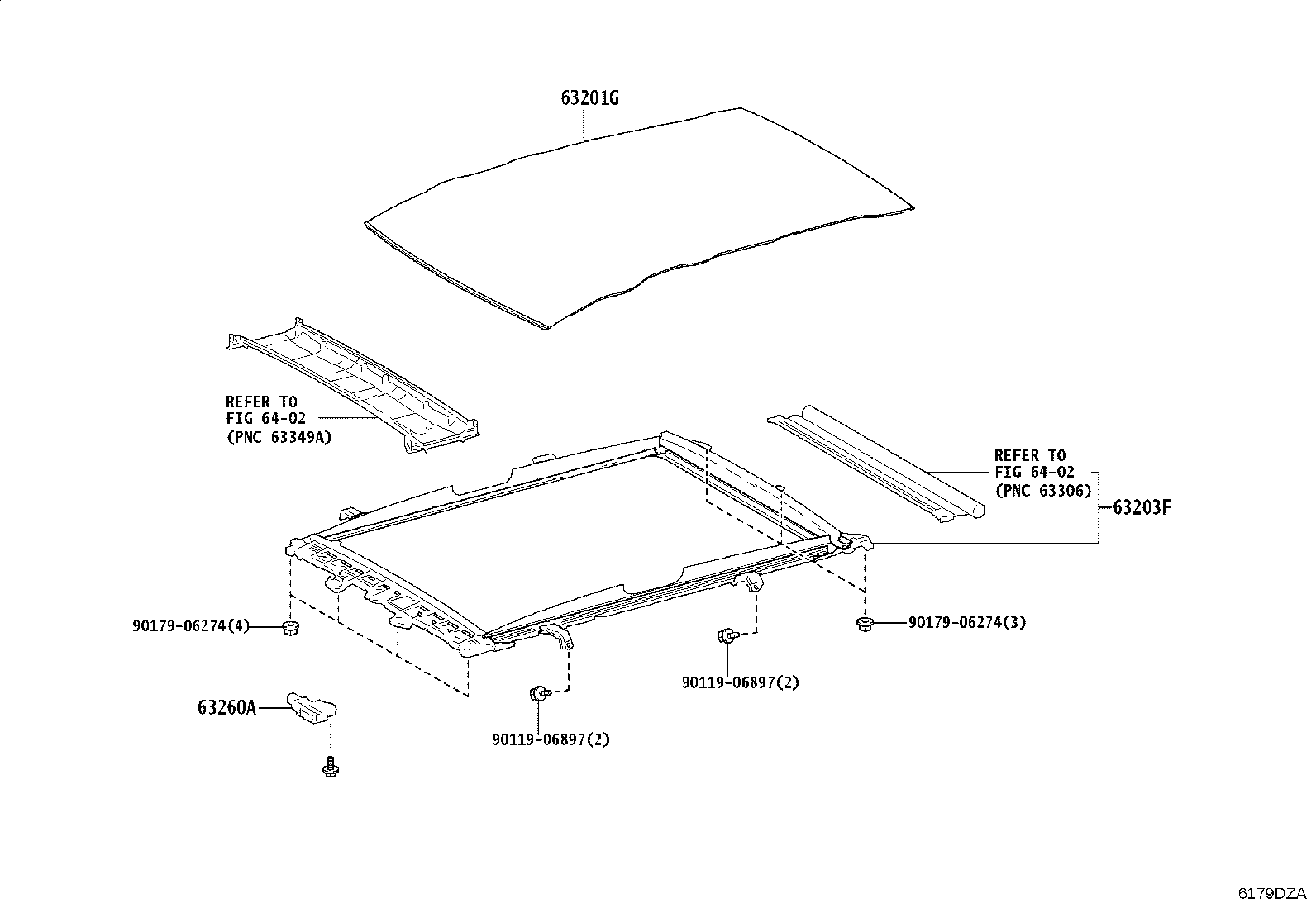 63105-16080 FRAME SUB-ASSY, BACK WINDOW, UPPER product image