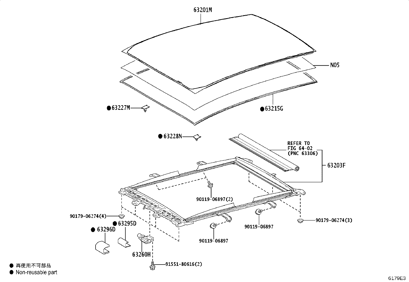 63228-48020 CLIP, ROOF WINDOW, SIDE product image