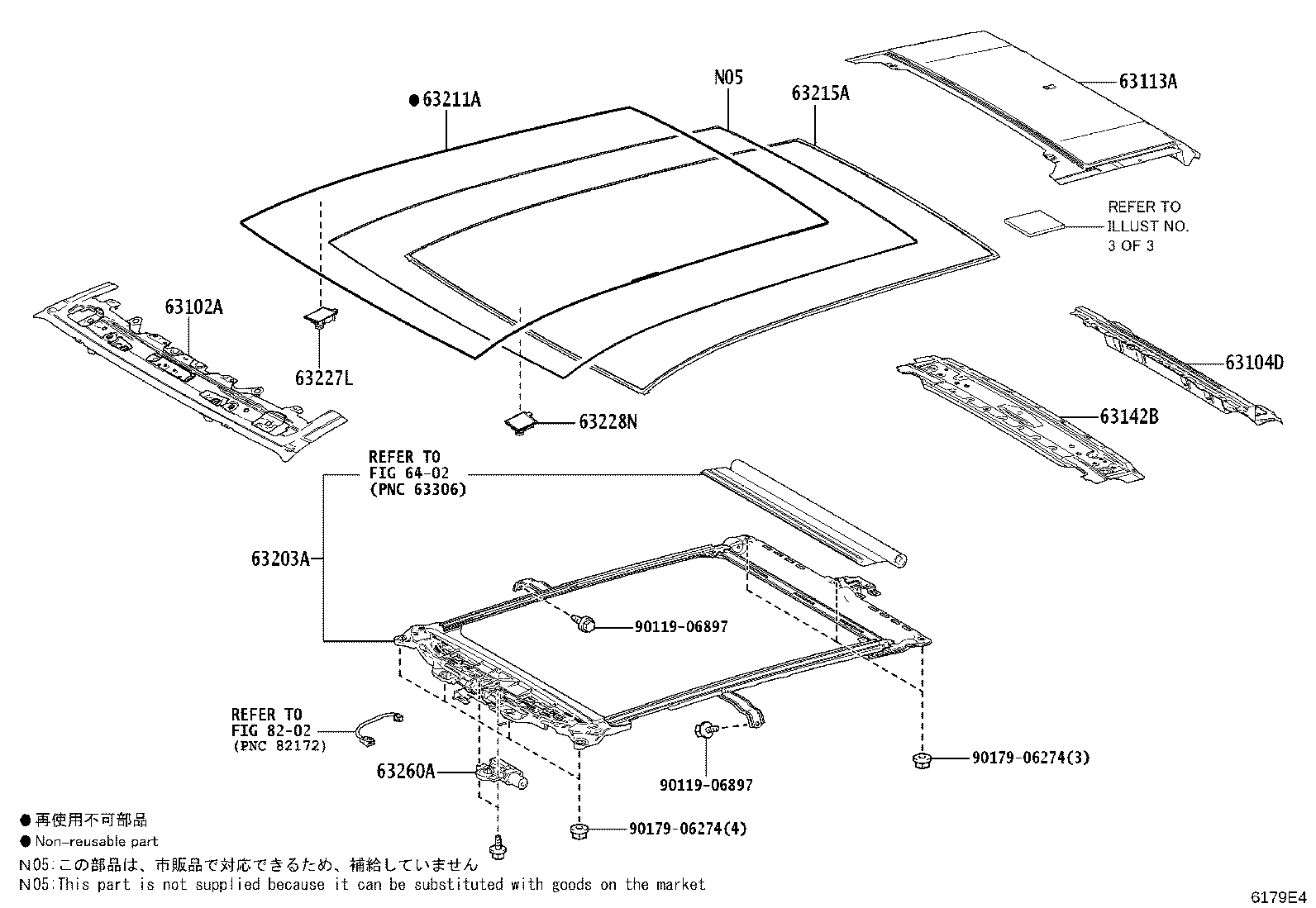 63111-42301 PANEL, ROOF product image
