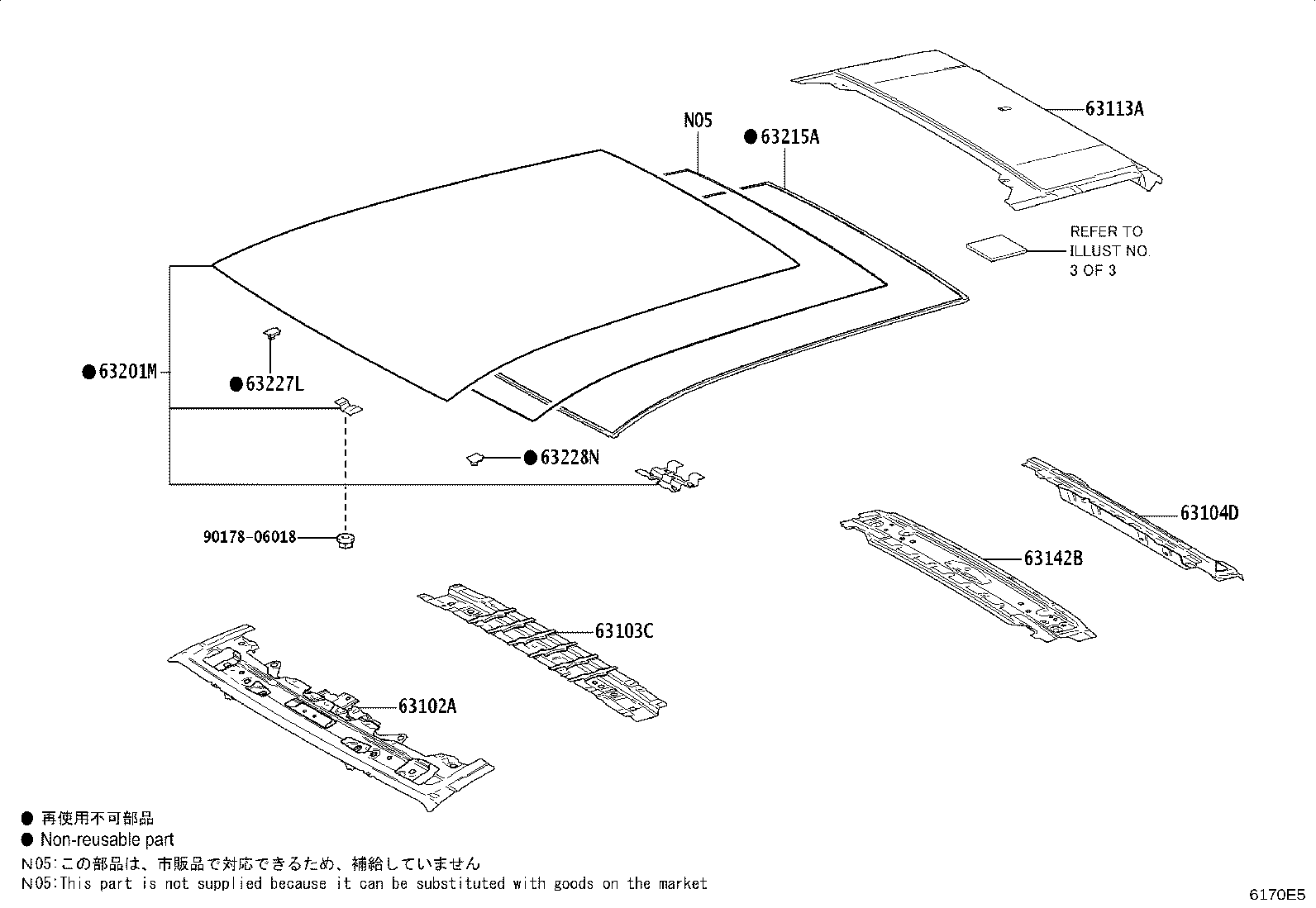 63111-42301 PANEL, ROOF product image