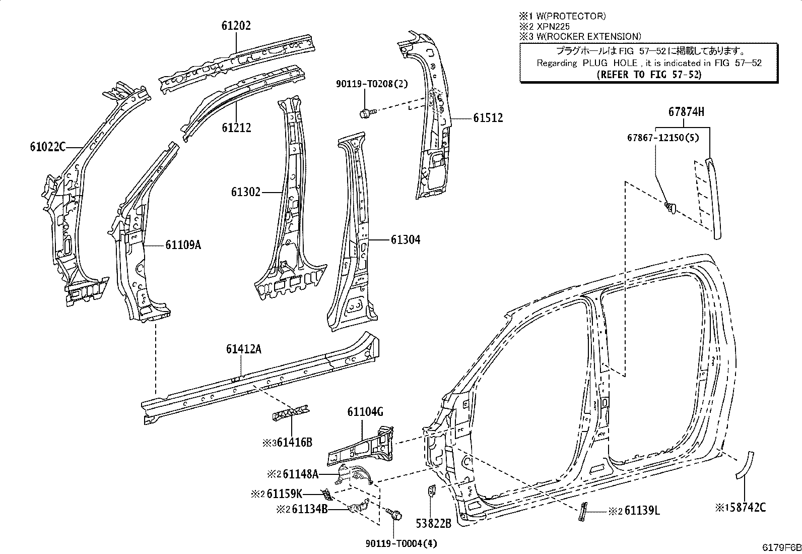 61502-KK090 PILLAR, QUARTER LOCK, LH product image