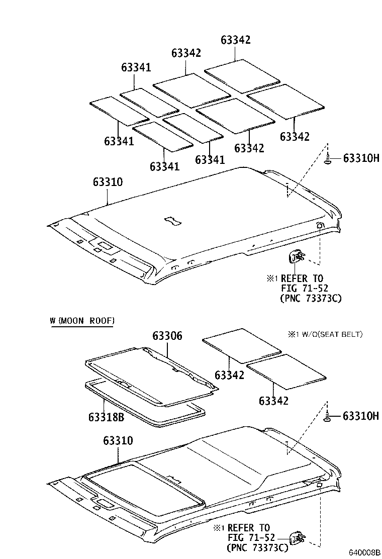 63341-60140 PAD, ROOF SILENCER, NO.1 product image