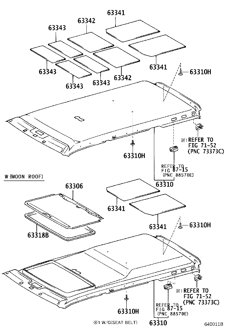 63341-60140 PAD, ROOF SILENCER, NO.1 product image
