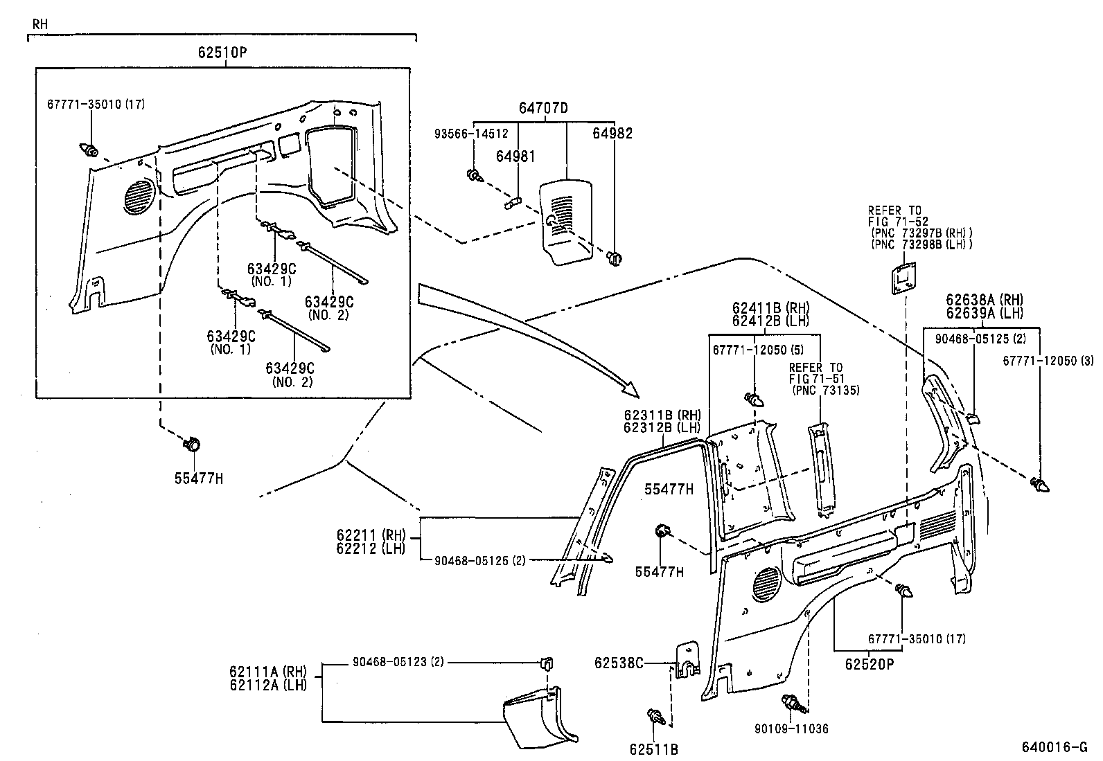 62312-60050-B0 WEATHERSTRIP, FRONT DOOR OPENING TRIM, LH product image