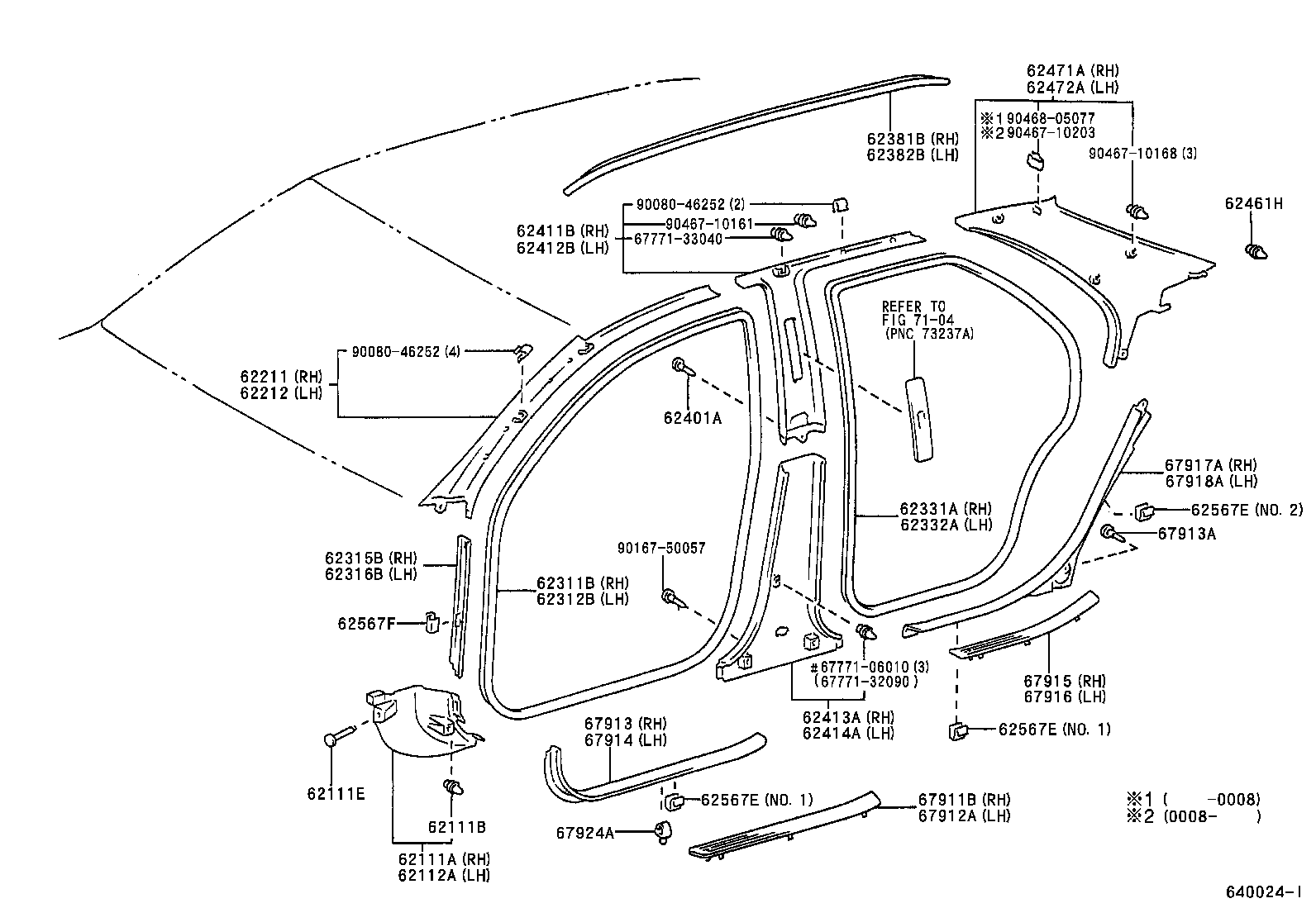 Toyota 62210-AA020-A0 GARNISH, FRONT PILLAR, RH