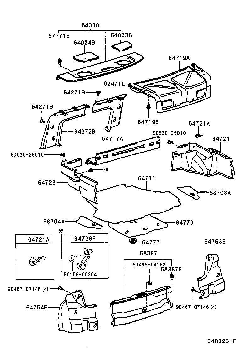 Toyota 58387-33030 PLATE, REAR FLOOR FINISH