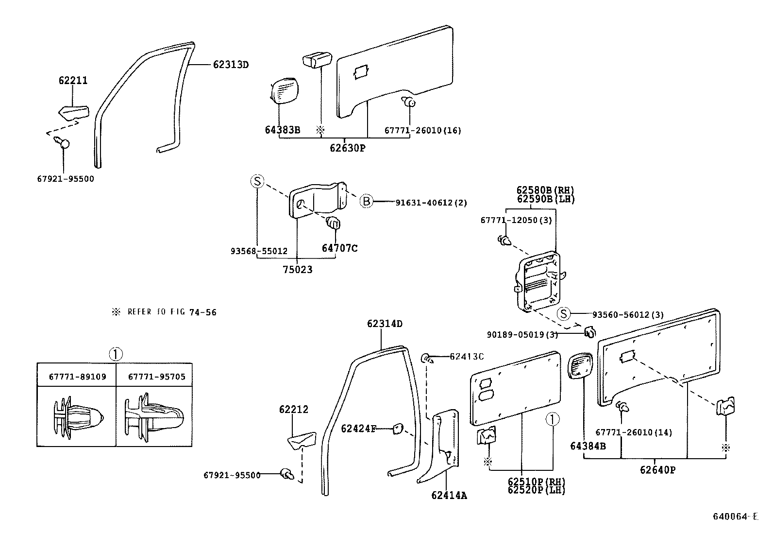 90467-08046-C0 CLIP (FOR ROOF SIDE GARNISH) product image