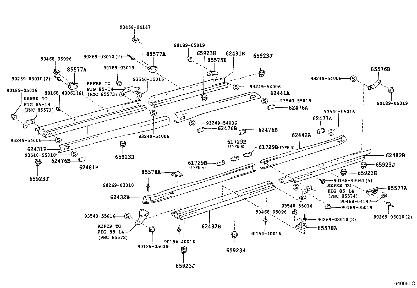 61729-26010 BRACKET, ROOF SIDE RAIL, LH product image