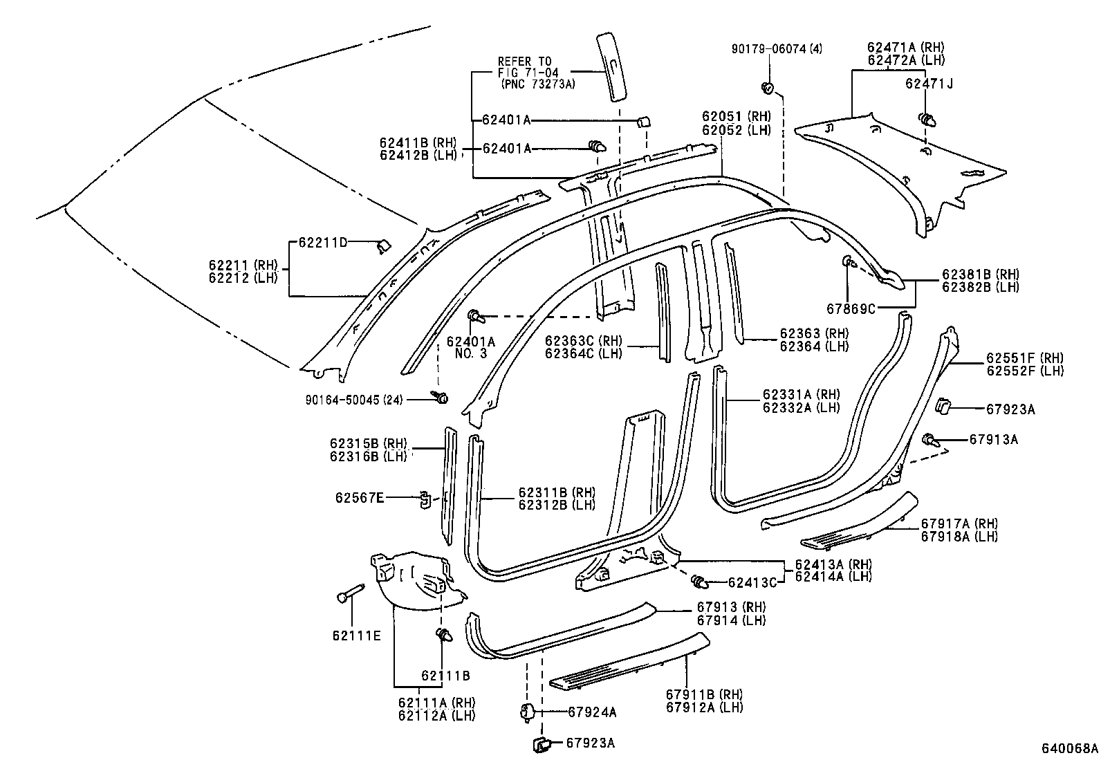 Toyota 62210-33030-G0 GARNISH, FRONT PILLAR, RH