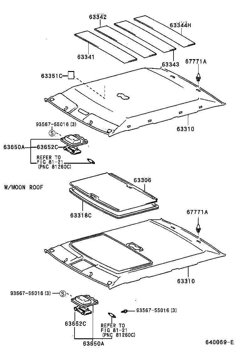63310-33160-B0 HEADLINING ASSY, ROOF product image