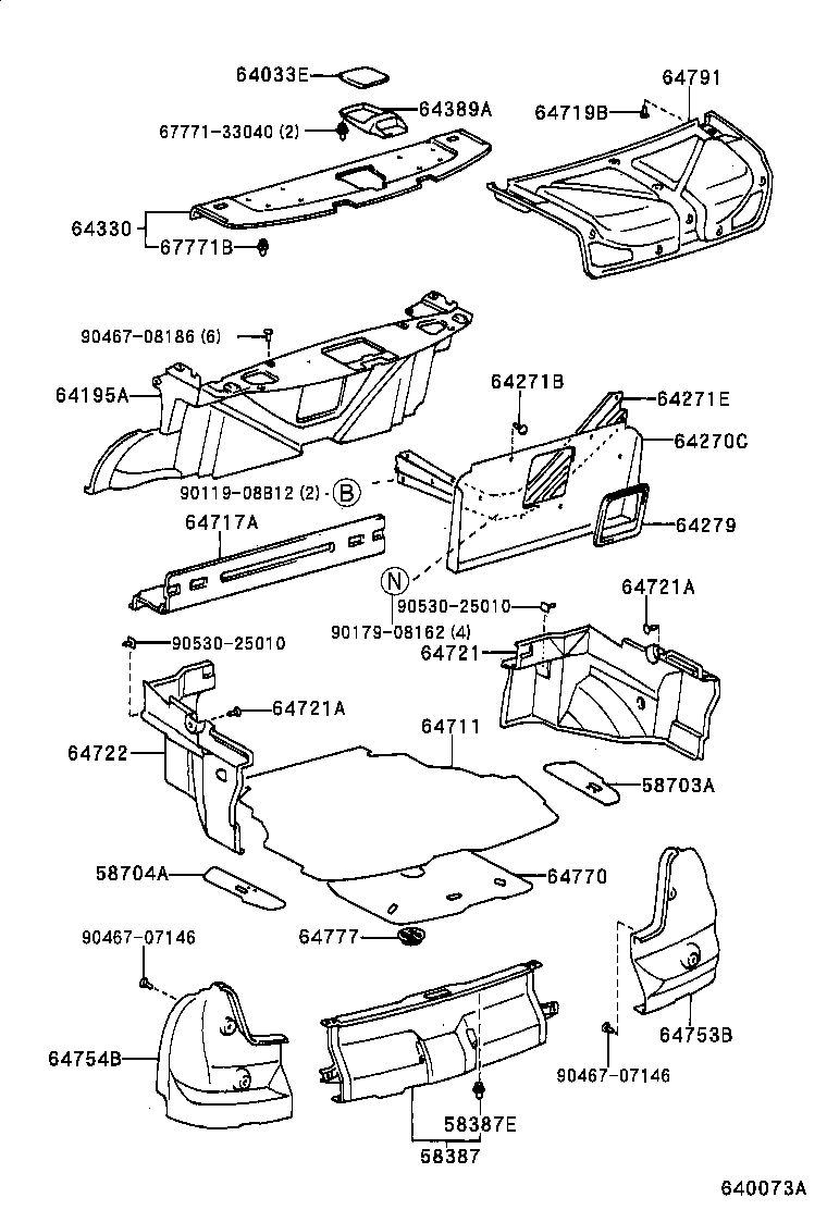 Toyota 58387-33040 PLATE, REAR FLOOR FINISH