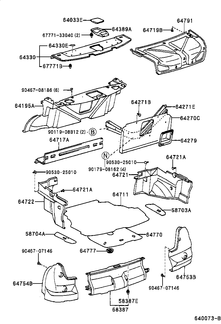 58703-33030 COVER SUB-ASSY, LUGGAGE COMPARTMENT SIDE, RH product image