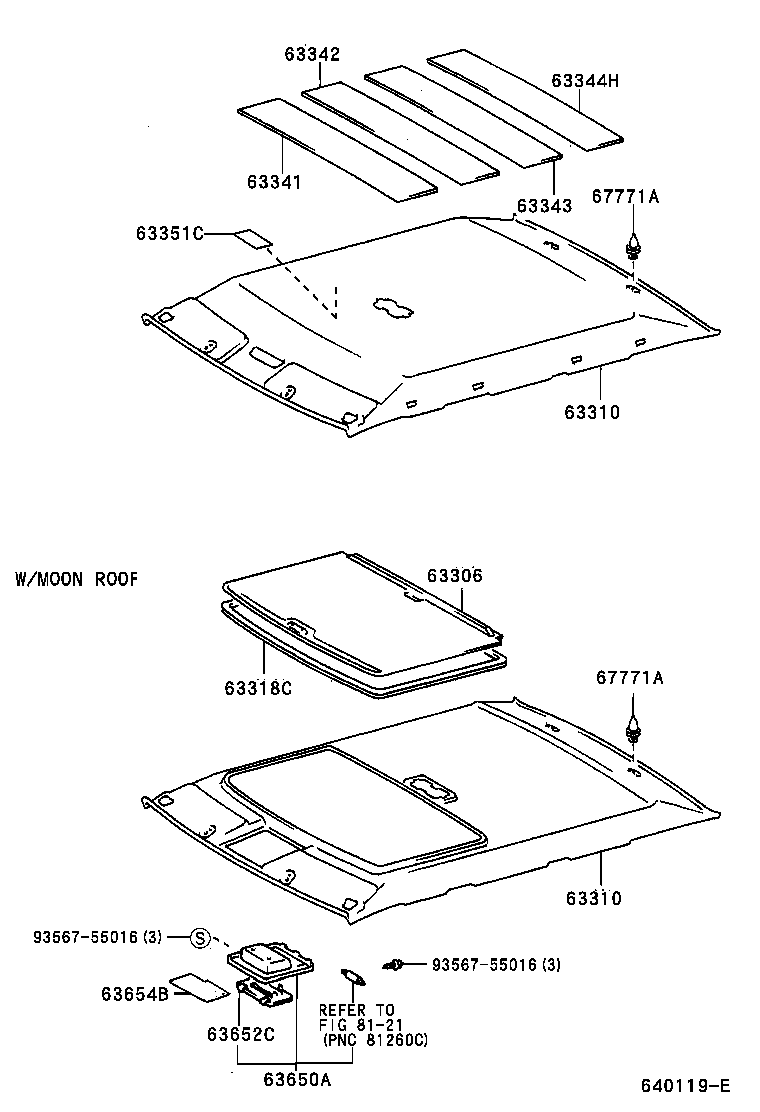 63341-33010 PAD, ROOF SILENCER, NO.1 product image