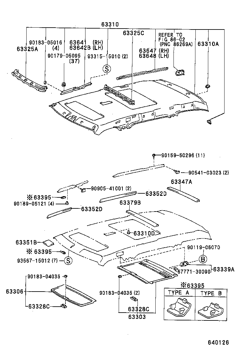 67754-26060-B0 PLUG, HOLE(FOR ROOF HEADLINING ASSY) product image