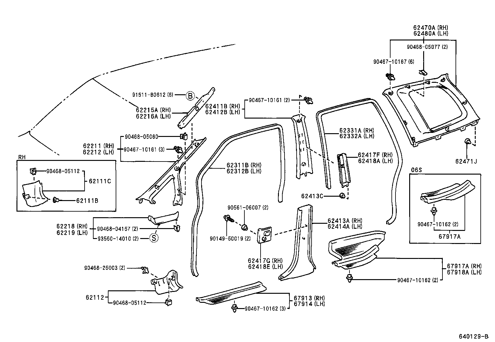 62332-13010-A0 WEATHERSTRIP, REAR DOOR OPENING TRIM, LH product image