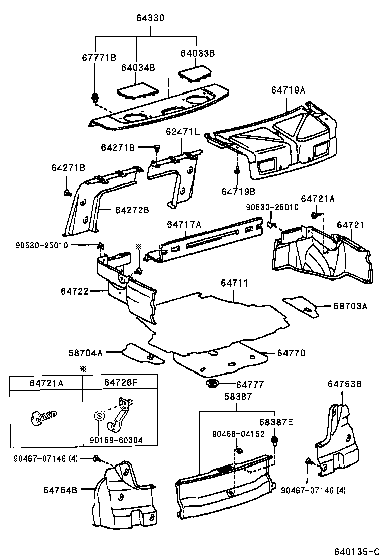 64272-33020 BOARD, ROOM PARTITION, LH product image