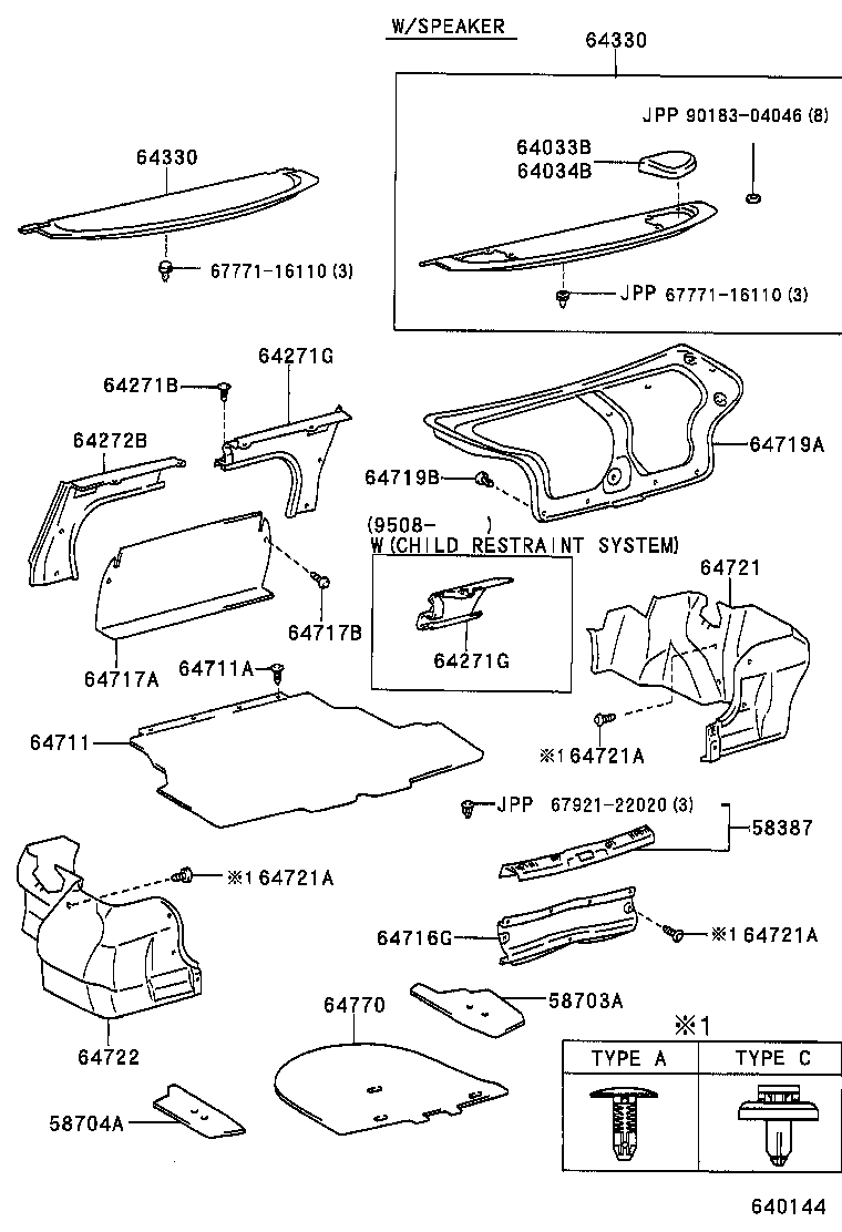 58703-12030 COVER SUB-ASSY, LUGGAGE COMPARTMENT SIDE, RH product image