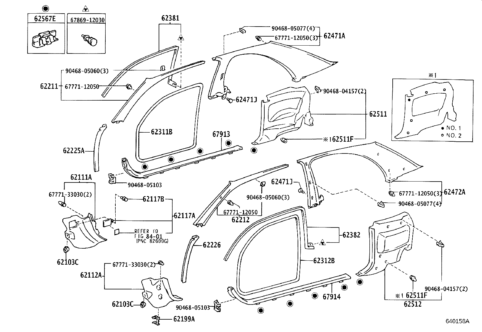 62382-12220 WEATHERSTRIP, ROOF SIDE RAIL, LH product image